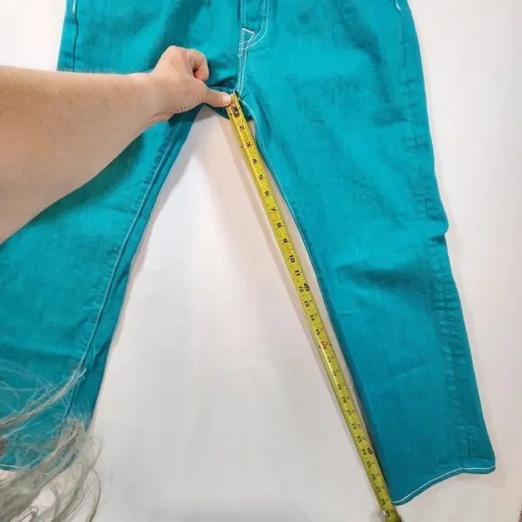 Levi's 501 Mens Jeans Button Fly Straight Leg W32 x L30 Act W29 x L28 Teal Blue - Picture 12 of 16